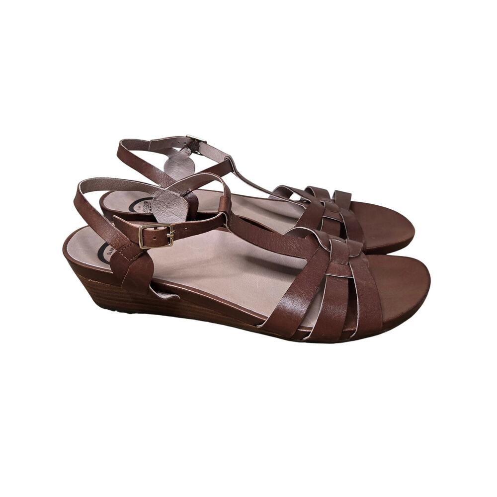 OBEO Women’s Strappy Leather Sandals Brown Size 10